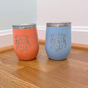 Polar Camel Wine Beach Tumbler 12 oz - Set of 2